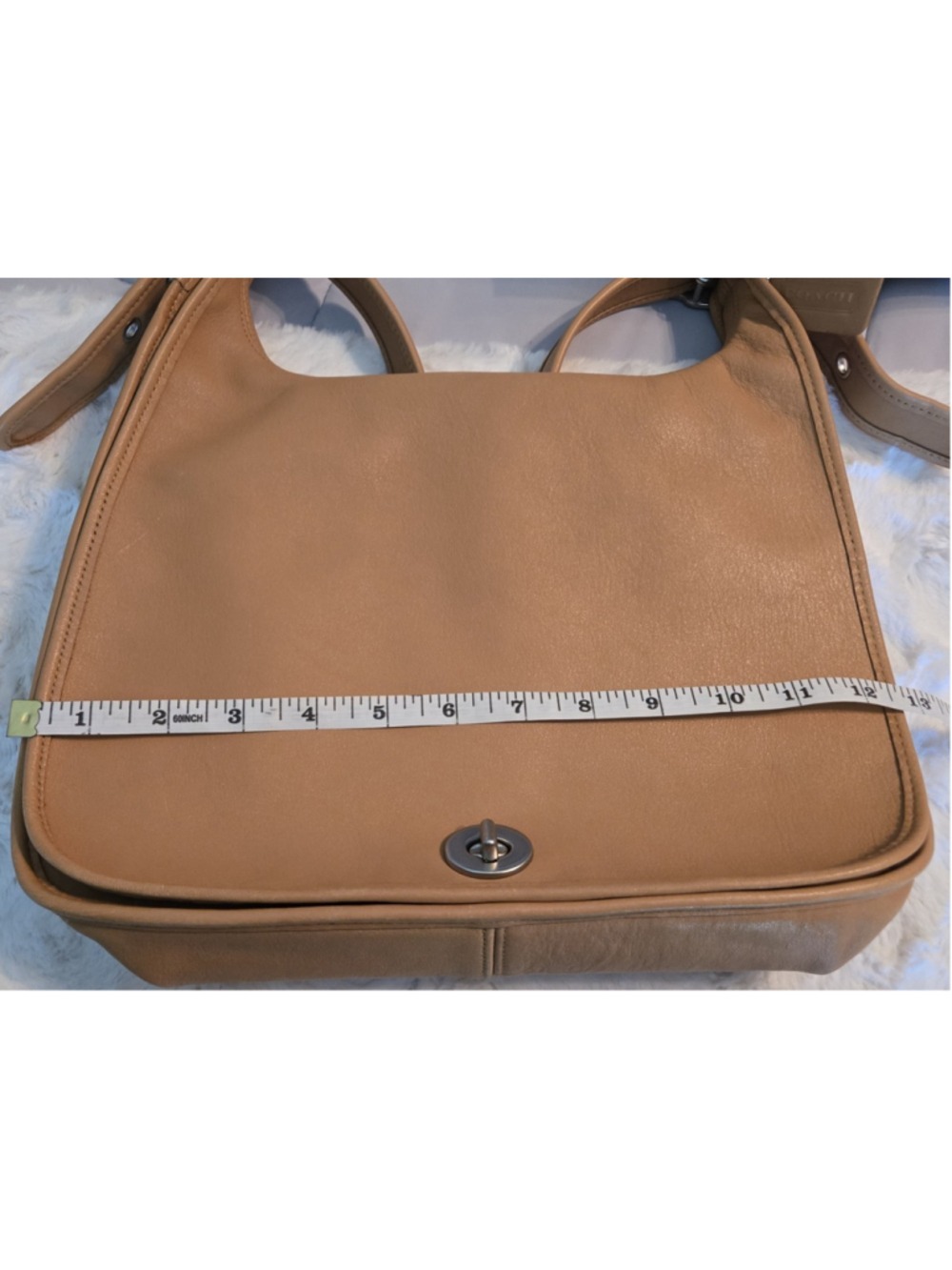 Coach Legacy Crescent 9718 Purse Tan Leather Flap Crossbody Shoulder Bag Vintage - Picture 11 of 12